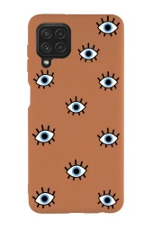 Galaxy M32 Uyumlu Nazar Gözler Desenli Premium Silikonlu Lansman Telefon Kılıfı - 6