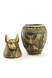 Polyester Antik Mısır Tanrısı Anubis Biblo Kapaklı Kutu thumbnail 5