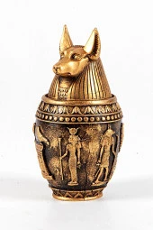 Polyester Antik Mısır Tanrısı Anubis Biblo Kapaklı Kutu thumbnail 6