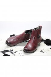 HAKİKİ DERİ ORTOPEDİK YANI LASTİKLİ DÜĞMELİ İÇİ YÜNLÜ FERMUARLI DOLGU TABAN BOT - 1