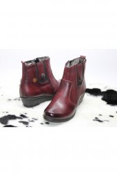 HAKİKİ DERİ ORTOPEDİK YANI LASTİKLİ DÜĞMELİ İÇİ YÜNLÜ FERMUARLI DOLGU TABAN BOT - 3