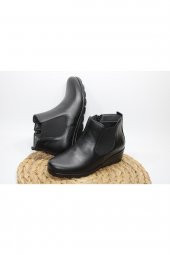 HAKİKİ DERİ ORTOPEDİK YANI LASTİKLİ DÜĞMELİ İÇİ YÜNLÜ FERMUARLI DOLGU TABAN BOT - 7