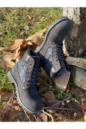 HAKİKİ DERİ OUTDOOR-TREKKİNG BOT SÜET SİYAH&LACİVERT - 4
