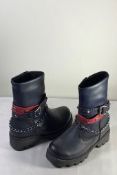 Kız Çocuk Hakiki Deri Bot Kırmızı Kemer Detaylı - 4