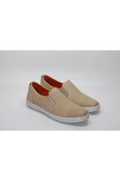 LADYPARK HAKİKİ DERİ DÜZ TABAN BASKILI BAĞSIZ GÜNLÜK ÇARIK AYAKKABI - 1