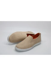 LADYPARK HAKİKİ DERİ DÜZ TABAN BASKILI BAĞSIZ GÜNLÜK ÇARIK AYAKKABI - 3