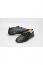 HANIMCA DÜZ TABAN LASTİK BAĞCIKLI TOPUK DİKENİ DESTEKLİ İÇ ASTAR GÜNLÜK RAHAT AYAKKABI - 4