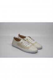 HANIMCA DÜZ TABAN LASTİK BAĞCIKLI TOPUK DİKENİ DESTEKLİ İÇ ASTAR GÜNLÜK RAHAT AYAKKABI - 5