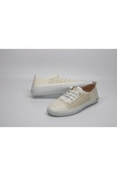 HANIMCA DÜZ TABAN LASTİK BAĞCIKLI TOPUK DİKENİ DESTEKLİ İÇ ASTAR GÜNLÜK RAHAT AYAKKABI - 8