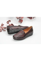 HANIMCA HAKİKİ DERİ ORTOPEDİK TOPUK DİKENİ VE KEMİK ÇIKINTISI DESTEKLİ GÜNLÜK BORDO RAHAT AYAKKABI - 2