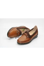 HANIMCA HAKİKİ DERİ TAM ORTOPEDİK DÜZ TABAN ÖNÜ FİYONKLU AYAKKABI - 7