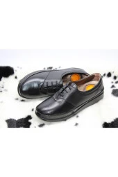 HANIMCA HAKİKİ DERİ DÜZ TABAN TOPUK DİKENİ DESTEKLİ KAHVE GÜNLÜK BAĞCIKLI KLASİK AYAKKABI - 4