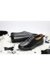 HANIMCA HAKİKİ DERİ DÜZ TABAN TOPUK DİKENİ DESTEKLİ KAHVE GÜNLÜK BAĞCIKLI KLASİK AYAKKABI - 5