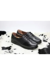 HANIMCA HAKİKİ DERİ DÜZ TABAN TOPUK DİKENİ DESTEKLİ KAHVE GÜNLÜK BAĞCIKLI KLASİK AYAKKABI - 8