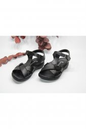 İNİESTA ÖNÜ VE ARKASI AÇIK ÇAPRAZ BANT ORTOPEDİK HAFİF TABAN SİYAH GÜNLÜK RAHAT SANDALET - 3