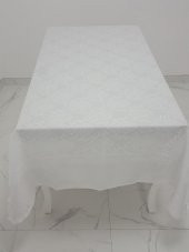 Finezza Catherina Lüx Dantelli Monoray Kumaş Beyaz Masa Örtüsü 170x330 cm - 998 - 5