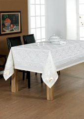 Finezza Catherina Lüx Dantelli Monoray Kumaş Krem Masa Örtüsü 170x230 cm - 999 - 1