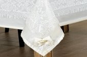 Finezza Catherina Lüx Dantelli Monoray Kumaş Krem Masa Örtüsü 170x230 cm - 999 - 2