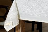 Finezza Catherina Lüx Dantelli Monoray Kumaş Krem Masa Örtüsü 170x230 cm - 999 - 6