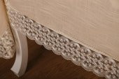 Finezza Fedora Lüx  Dantelli Keten Kumaş Koyu Krem Masa Örtüsü 170x230 cm - 1002 - 5