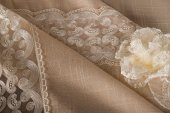 Finezza Fedora Lüx  Dantelli Keten Kumaş Koyu Krem Masa Örtüsü 170x230 cm - 1002 - 6