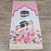 Çocuk Seccadesi Kabe Pembe & Kokulu Kalp İşlemeli Tesbih Bebek Pembesi & Hacca Gidiyorum Puzzle - 3