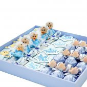 Erkek Bebek Çikolatası Dekorlu Bebek Çikolatası Kutulu (24 Adet) thumbnail 1