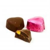 Fildişi Figür Tabanlı Pembe Kalp Çikolata - 3