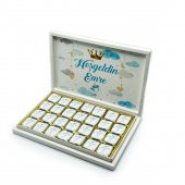 Erkek Bebek Çikolatası 84 Adet Madlen Çikolata Kral Tacı - 1