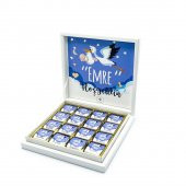 Erkek Bebek Çikolatası 48 Adet Madlen Çikolata Leylek thumbnail 1