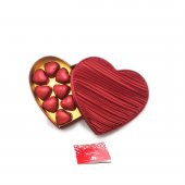 Sevgililer Günü Çikolatası Kalp Kutuda Yaldızlı Çikolata - 1