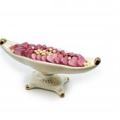 Gondolda Pembe Yaldızlı Kalp Çikolata Söz Nişan Çikolatası 960g - 2