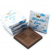 Nin Erkek Bebek Çikolatası Metal Yuvarlak Kutu Kral Tacı Baskılı (80 Adet Napoliten Çikolata) thumbnail 3