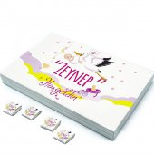 Kız Bebek Çikolatası 84 Adet Madlen Çikolata Sarı Leylek - 4