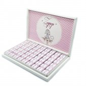 Kız Bebek Çikolatası 162 Adet Napoliten Çikolata Pembe Kedi - 5