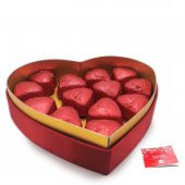 Sevgililer Günü Çikolatası Kalp Kutuda Yaldızlı Çikolata - 3