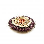 Cam Tepside Yaldızlı Dekorlu Çikolata Söz Nişan Tepsisi 1000g - 5