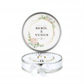 Metal Kutu Söz Nişan Çikolatası Çiçek Desenli ( (80 Adet Napoliten Çikolata) - 1