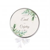 Metal Kutu Söz Nişan Çikolatası Beyaz Yeşil Krem( (80 Adet Napoliten Çikolata) - 3