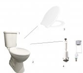 Creavit Pitta Alttan Çıkışlı Klozet Seti (4 Parça)Basic PP Kapak - 4