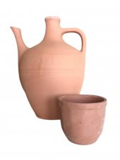 Toprak İbrikli Testi Sırsız Bardaklı  30 Cm - 2