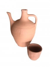 Toprak İbrikli Testi Sırsız Bardaklı  30 Cm - 3