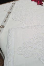 Fransız Dantelli Legend Çeyizlik Nevresim Takımı Krem thumbnail 5