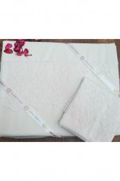 Fransız Dantelli Legend Çeyizlik Nevresim Takımı Krem thumbnail 6