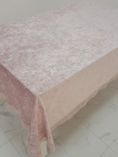 Finezza Pera Lüx  Dantelli Kadife Kumaş Pudra Masa Örtüsü 160x220 cm - 1007 - 1
