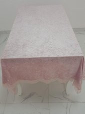 Finezza Pera Lüx  Dantelli Kadife Kumaş Pudra Masa Örtüsü 160x220 cm - 1007 - 2