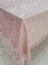 Finezza Pera Lüx  Dantelli Kadife Kumaş Pudra Masa Örtüsü 160x220 cm - 1007 - 3