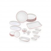 The Mia Dots 24 Parça Kırmızı Kahvaltı Takımı DOTS069 - 1