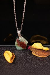 Doğal Amazonit Taşlı Formsuz Bayan Kolye - 6