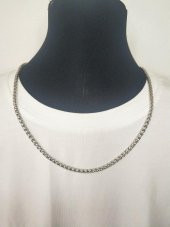 JANTİ PASLANMAZ ÇELİK KOLYE ÖRGÜ MODEL 4mm 55cm - 1